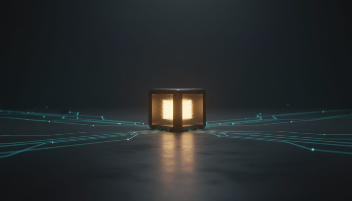Glowing Bitcoin node device symbolizing digital sovereignty and verification